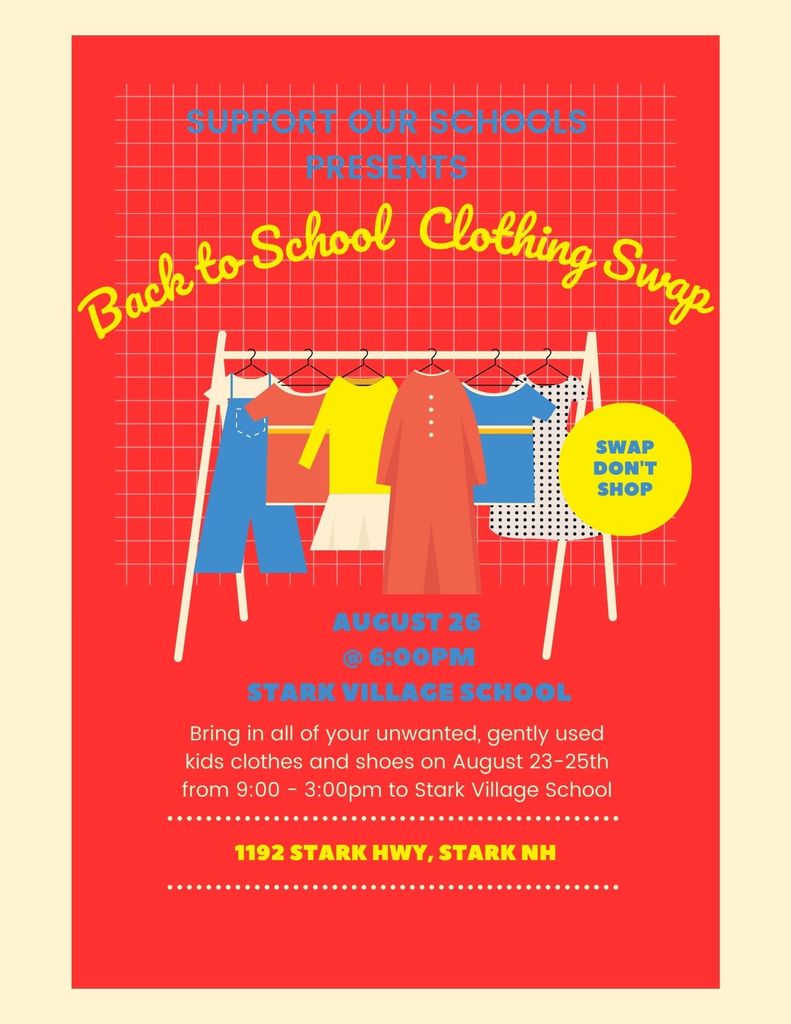 Flyer for Back to School Clothing Swap